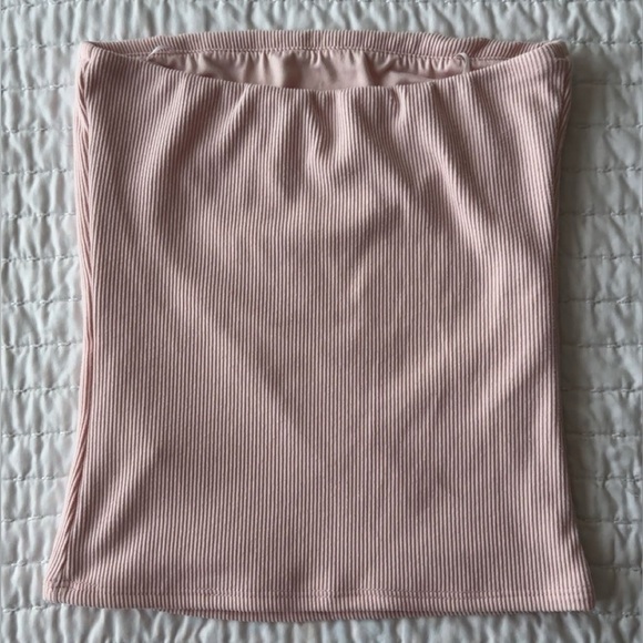 Pink Ribbed Tube Top - Picture 2 of 3